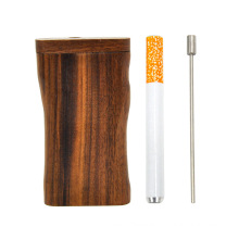 Walnut Wooden Dugout Box With One Hitter Pipe Bat Natural Wood Tobacco Storage Case Cigarette Pipe Holder Accessories